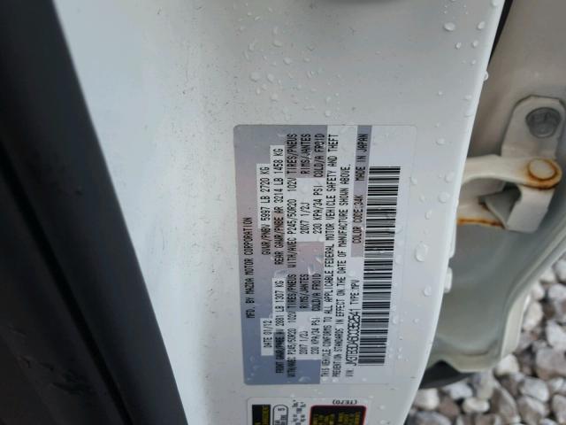 JM3TB3DA6C0352541 - 2012 MAZDA CX-9 WHITE photo 10