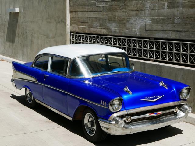 VC57S277515 - 1957 CHEVROLET BEL AIR BLUE photo 1