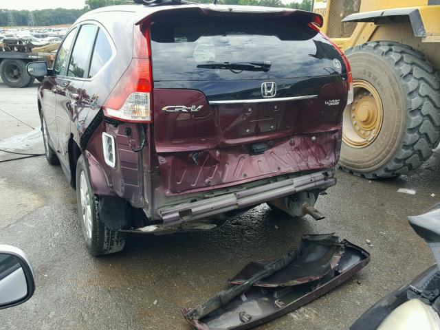 5J6RM3H74CL044837 - 2012 HONDA CR-V EXL BURGUNDY photo 3