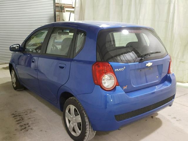 KL1TD66E89B652820 - 2009 CHEVROLET AVEO LS BLUE photo 3