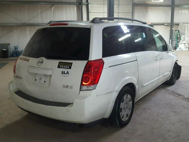 5N1BV28U36N116720 - 2006 NISSAN QUEST S WHITE photo 4