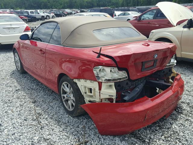 WBAUL73529VJ75890 - 2009 BMW 128 I RED photo 3