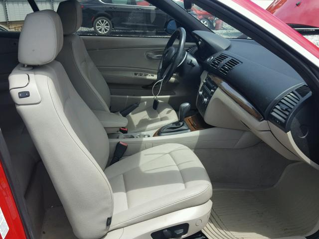 WBAUL73529VJ75890 - 2009 BMW 128 I RED photo 5