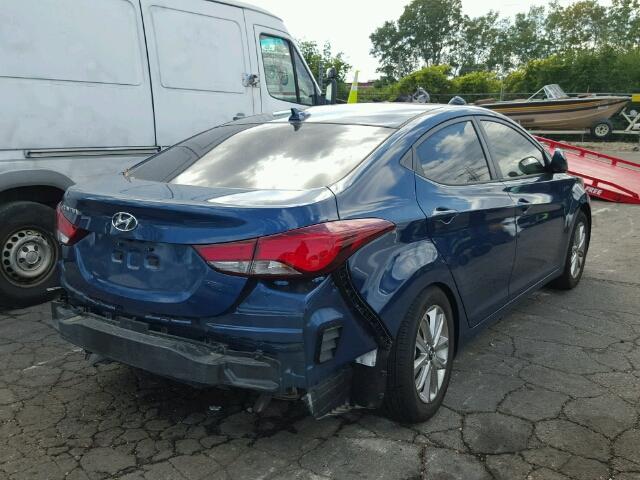 KMHDH4AE6GU569588 - 2016 HYUNDAI ELANTRA SE BLUE photo 4