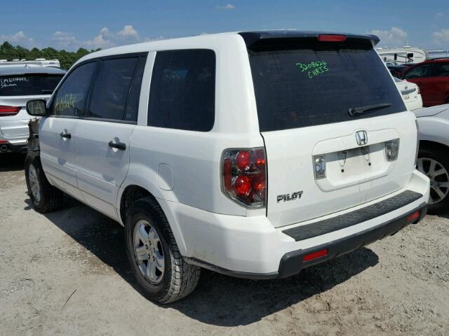 5FNYF28157B039043 - 2007 HONDA PILOT LX WHITE photo 3