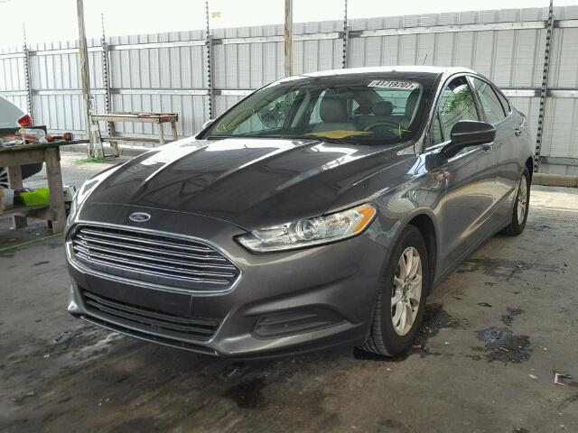 3FA6P0G74GR398080 - 2016 FORD FUSION S GRAY photo 2