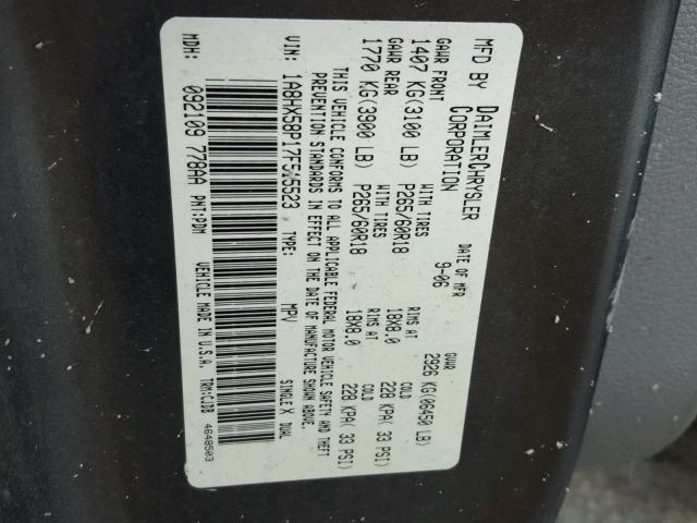 1A8HX58P17F515523 - 2007 CHRYSLER ASPEN LIMI GRAY photo 10