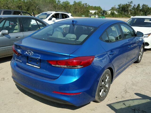 5NPD84LF7HH009102 - 2017 HYUNDAI ELANTRA BLUE photo 4