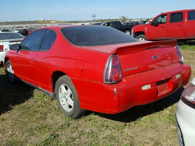 2G1WW12E859124644 - 2005 CHEVROLET MONTE CARL RED photo 3