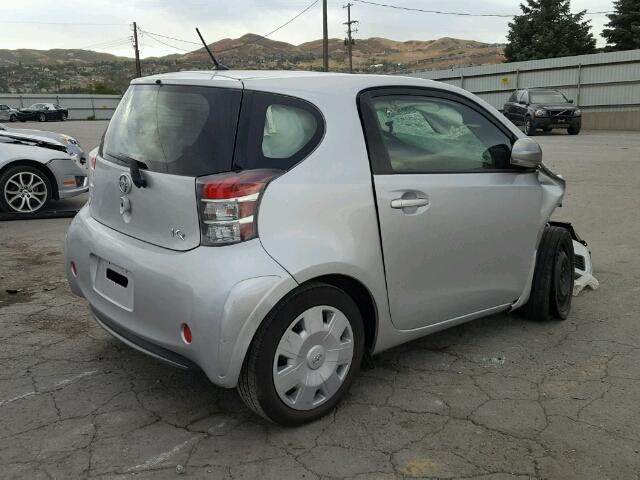 JTNJJXB02EJ030198 - 2014 TOYOTA SCION IQ SILVER photo 4