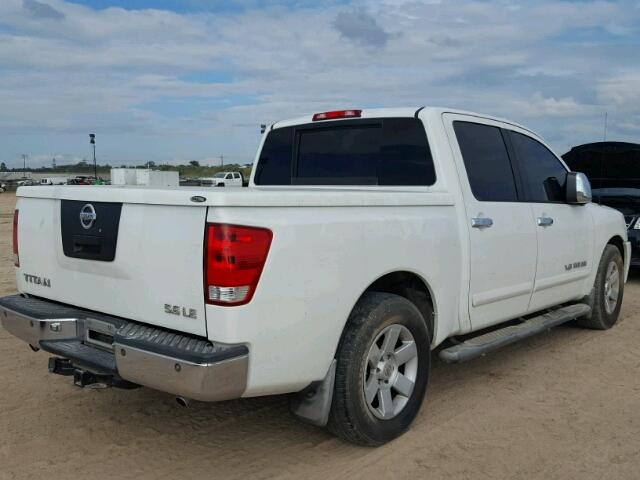 1N6AA07A55N512621 - 2005 NISSAN TITAN XE WHITE photo 4