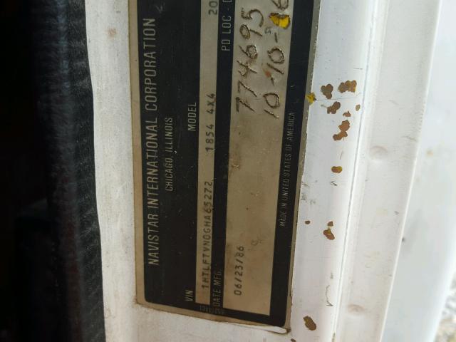 1HTLFTVN0GHA65272 - 1986 INTERNATIONAL S-SERIES 1 白色 照片 10