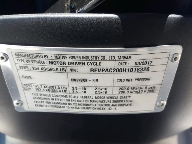 RFVPAC200H1018326 - 2017 GENUINE SCOOTER CO. BUDDY 125 BLUE photo 10