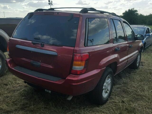 1J4GX48S94C340527 - 2004 JEEP GRAND CHER RED photo 4