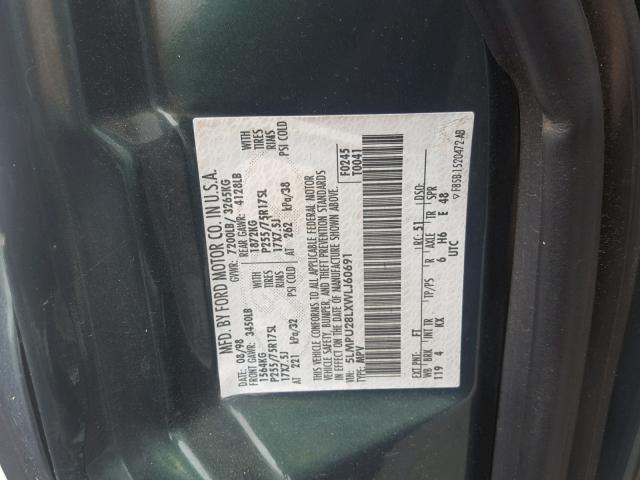 5LMPU28LXWLJ60691 - 1998 LINCOLN NAVIGATOR 绿色 照片 10