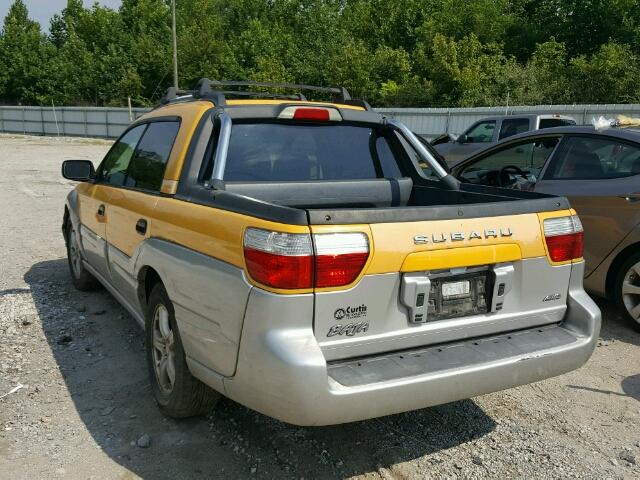 4S4BT62C937113169 - 2003 SUBARU BAJA SPORT YELLOW photo 3