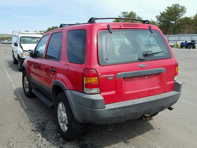 1FMCU04112KC48412 - 2002 FORD ESCAPE XLT RED photo 3