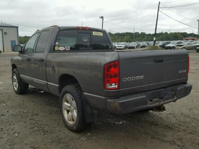 1D3HU18N32J149536 - 2002 DODGE RAM 1500 GRAY photo 3