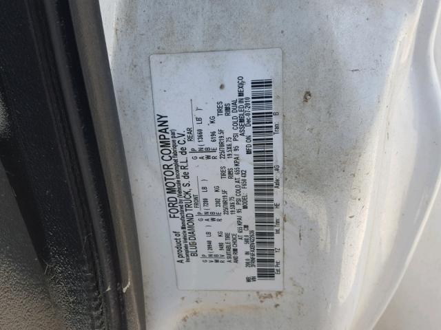 3FRNF6FAXBV422636 - 2011 FORD F650 SUPER WHITE photo 10