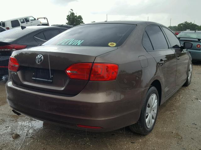 3VW2K7AJ0CM329539 - 2012 VOLKSWAGEN JETTA BASE Շագանակագույն լուսանկար 4