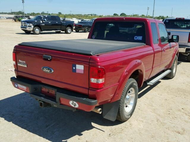 1FTYR14E39PA31722 - 2009 FORD RANGER RED photo 4