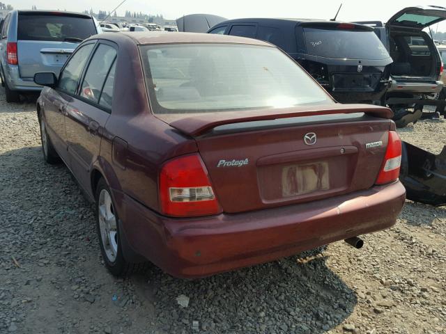 JM1BJ225320632004 - 2002 MAZDA PROTEGE DX MAROON photo 3