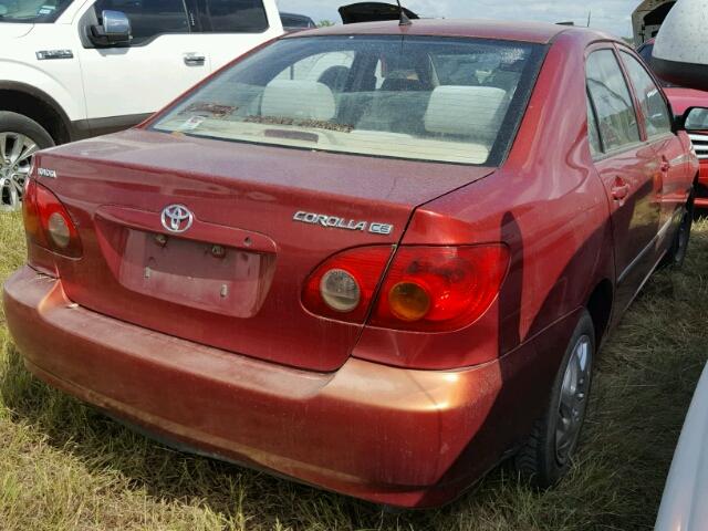 1NXBR32E63Z190078 - 2003 TOYOTA COROLLA RED photo 4