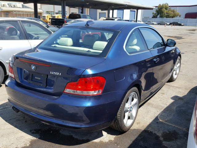 WBAUP9C50AVL89233 - 2010 BMW 128 I BLUE photo 4