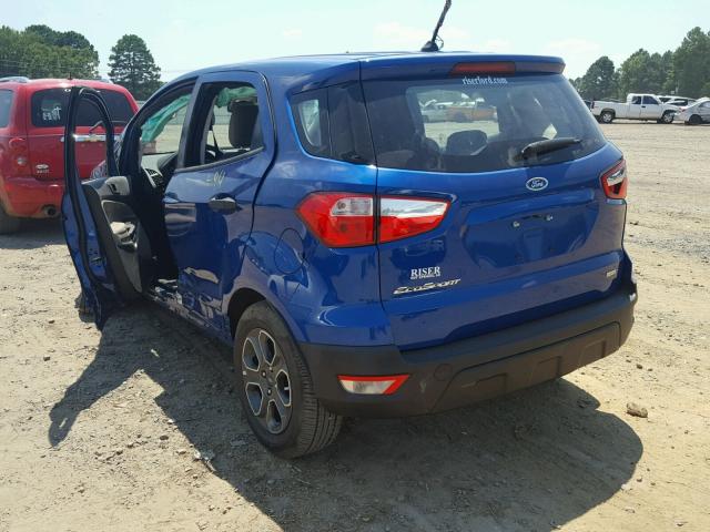 MAJ3P1RE8JC212857 - 2018 FORD ECOSPORT S BLUE photo 3