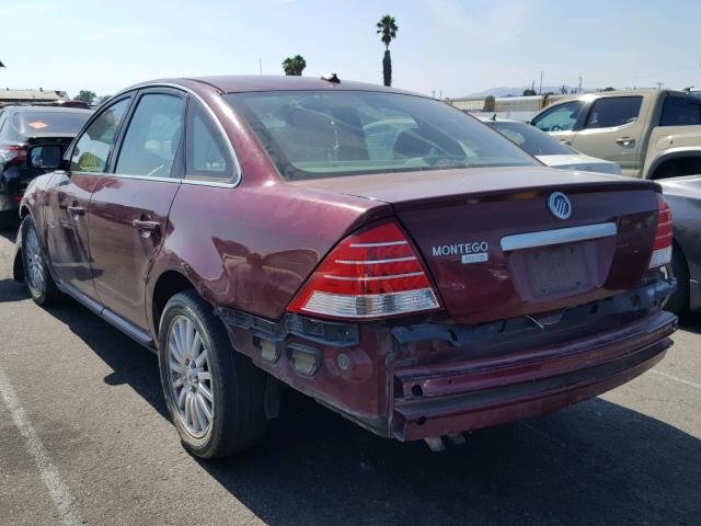 1MEHM42197G613741 - 2007 MERCURY MONTEGO PR 勃艮第红 照片 3