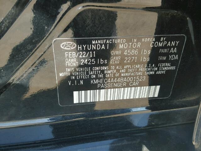 KMHEC4A44BA001523 - 2011 HYUNDAI SONATA HYB BLACK photo 10