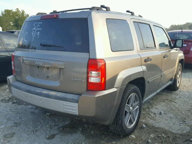 1J8FF48W77D293836 - 2007 JEEP PATRIOT BEIGE photo 4