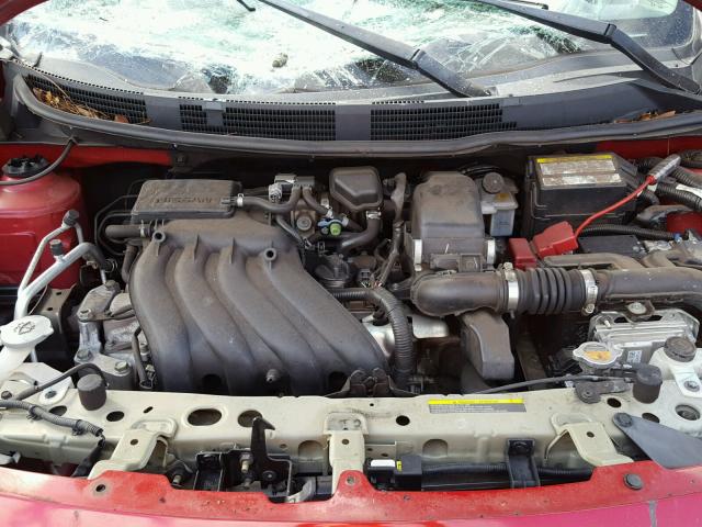 3N1CN7AP2EL804901 - 2014 NISSAN VERSA S/SV RED photo 7