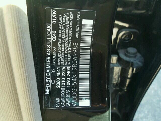 WDDGF54X19R069988 - 2009 MERCEDES-BENZ C Черный фото 10