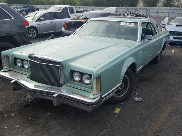 7Y89A821671 - 1977 LINCOLN MARK VII GREEN photo 2