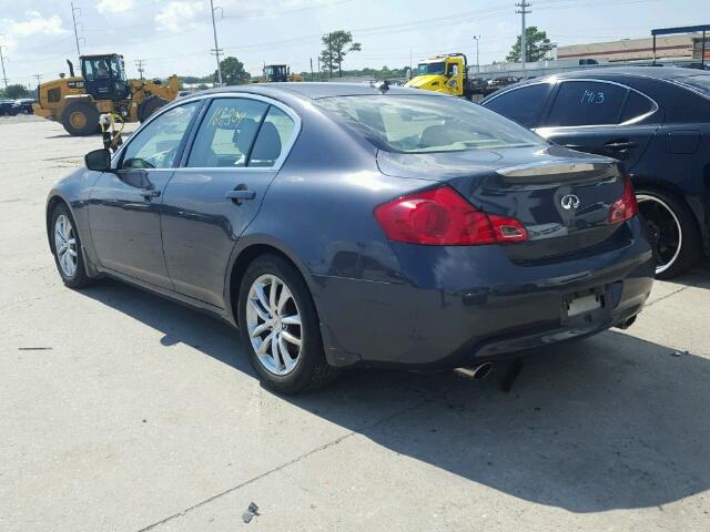 JNKCV61E99M306307 - 2009 INFINITI G37 BASE BLUE photo 3