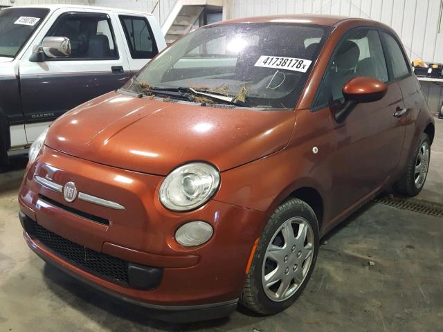 3C3CFFAR6DT543393 - 2013 FIAT 500 POP ORANGE photo 2