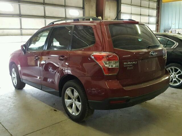 JF2SJADC9FH536425 - 2015 SUBARU FORESTER 2 RED photo 3