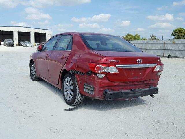 5YFBU4EEXDP186151 - 2013 TOYOTA COROLLA BA RED photo 3