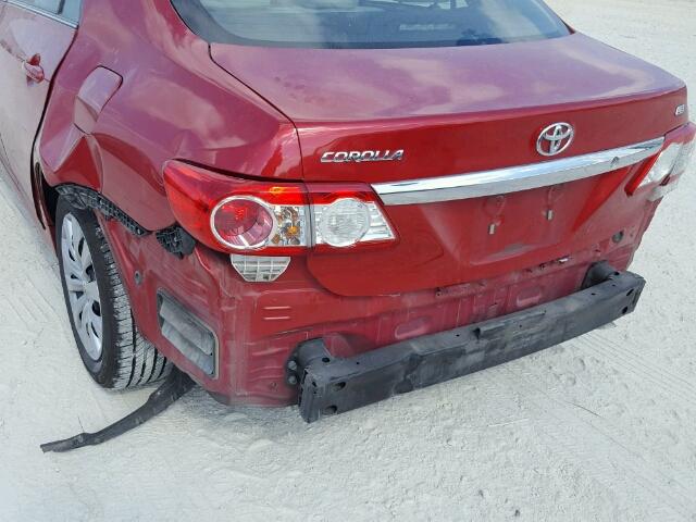 5YFBU4EEXDP186151 - 2013 TOYOTA COROLLA BA RED photo 9