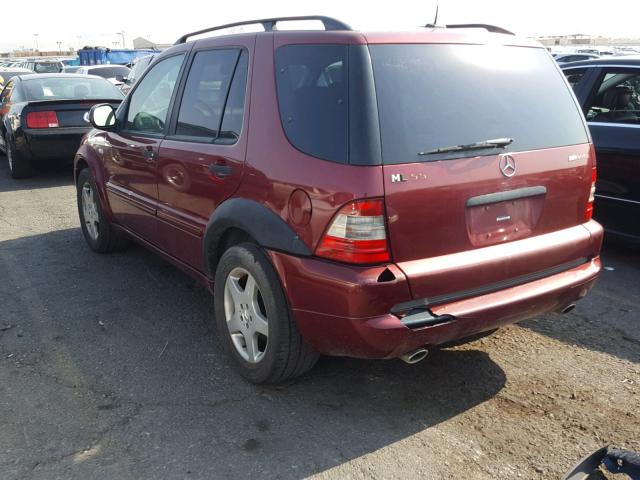 4JGAB74E01A223899 - 2001 MERCEDES-BENZ ML 55 MAROON photo 3