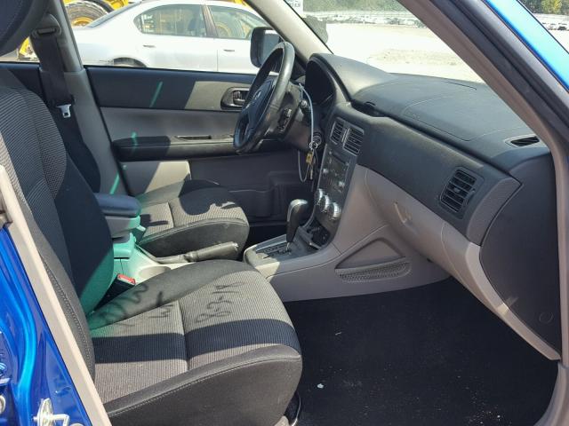 JF1SG66668H707092 - 2008 SUBARU FORESTER S BLUE photo 5
