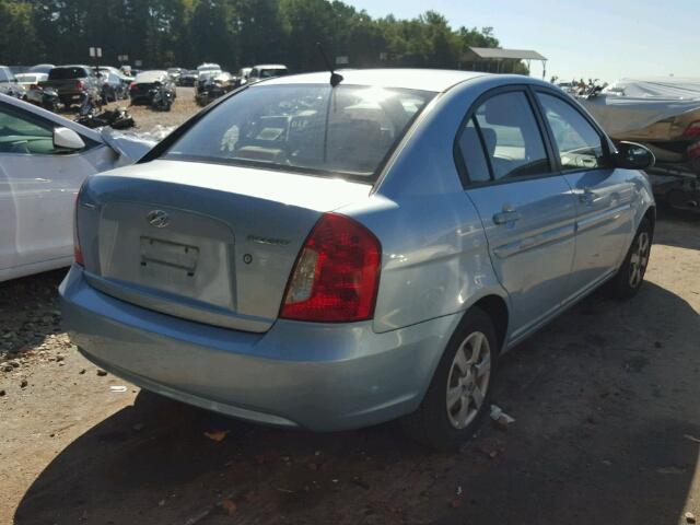 KMHCN46C76U026230 - 2006 HYUNDAI ACCENT GLS BLUE photo 4