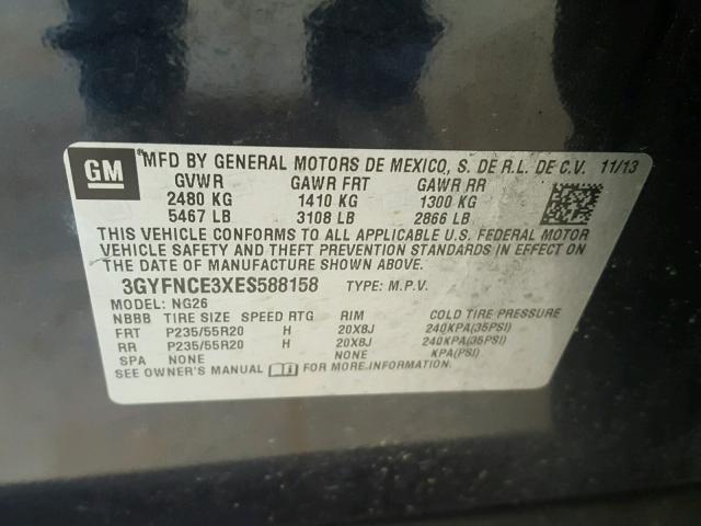 3GYFNCE3XES588158 - 2014 CADILLAC SRX PERFOR 蓝色 照片 10