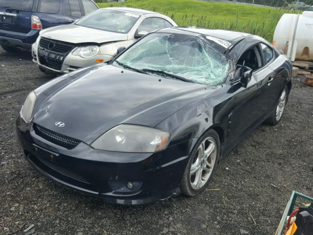 KMHHN65F36U224400 - 2006 HYUNDAI TIBURON GT BLACK photo 2