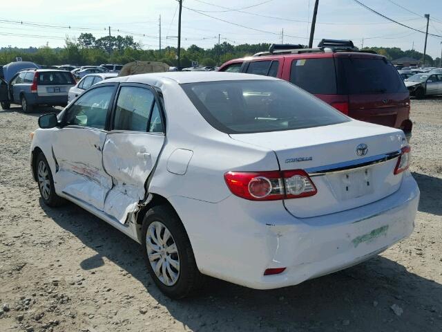 2T1BU4EE6DC122771 - 2013 TOYOTA COROLLA BA WHITE photo 3