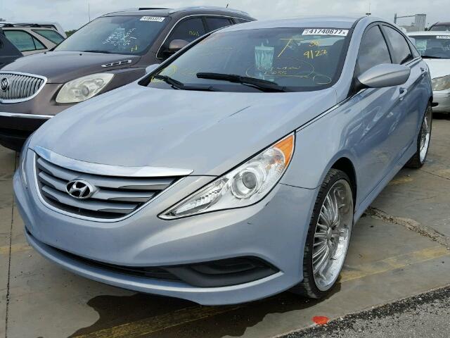 5NPEB4AC4EH916318 - 2014 HYUNDAI SONATA GLS BLUE photo 2