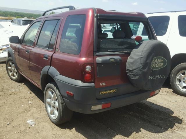 SALNY222X2A212709 - 2002 LAND ROVER FREELANDER MAROON photo 3