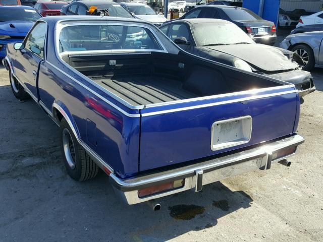 1GCCW80HXDR110331 - 1983 CHEVROLET EL CAMINO BLUE photo 3