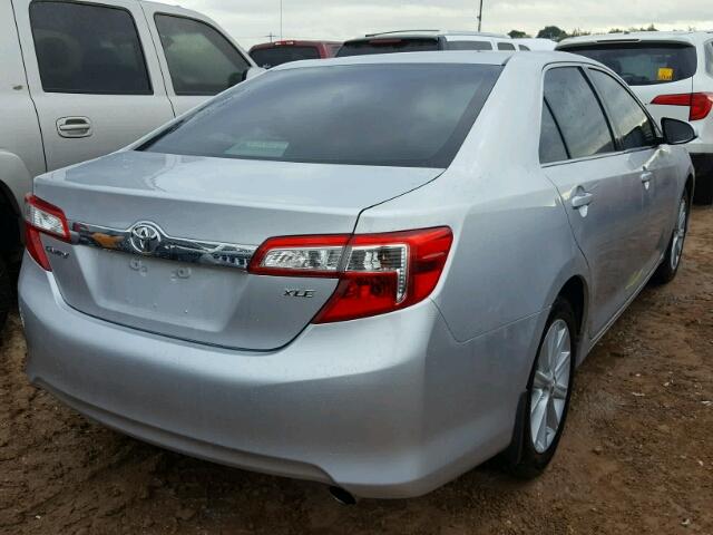 4T4BF1FK1CR266244 - 2012 TOYOTA CAMRY SILVER photo 4